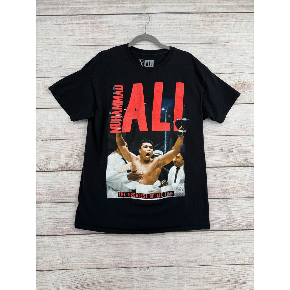 Muhammad Ali Graphic T-Shirt Mens Large Black GOAT Greatest of All Time Tee